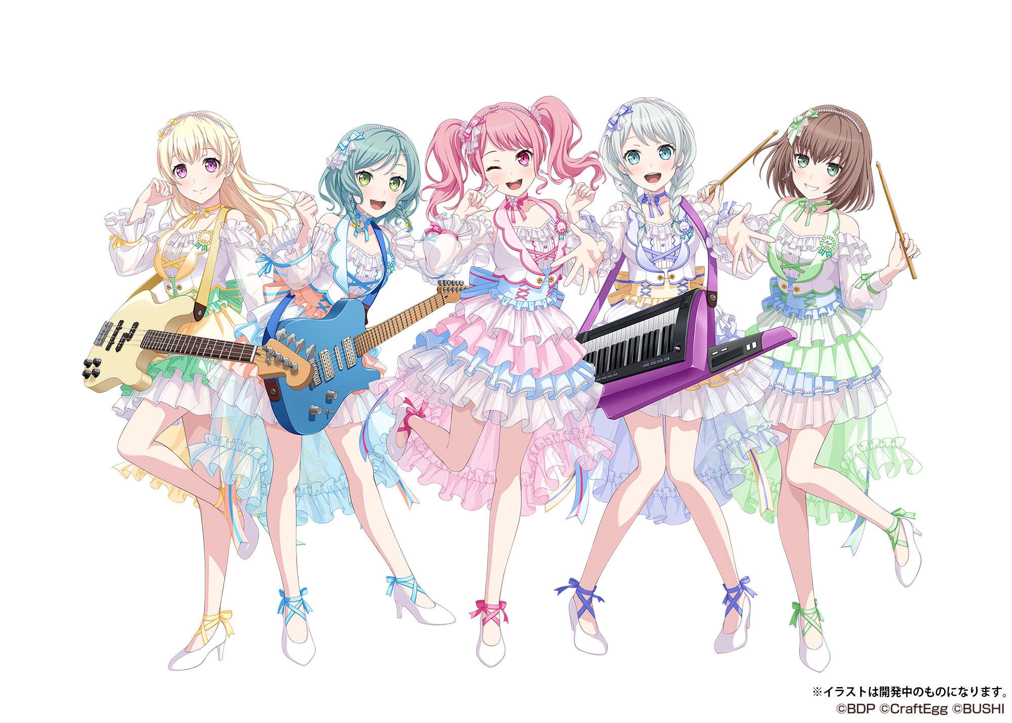 Bang Dream Hikawa Hina Maruyama Aya Shirasagi Chisato Wakamiya Eve